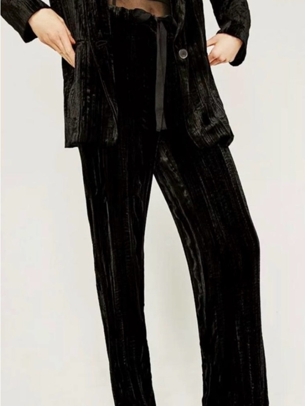 ZARA BLACK VELVET SUIT PANTS 16” - 18” WAIST